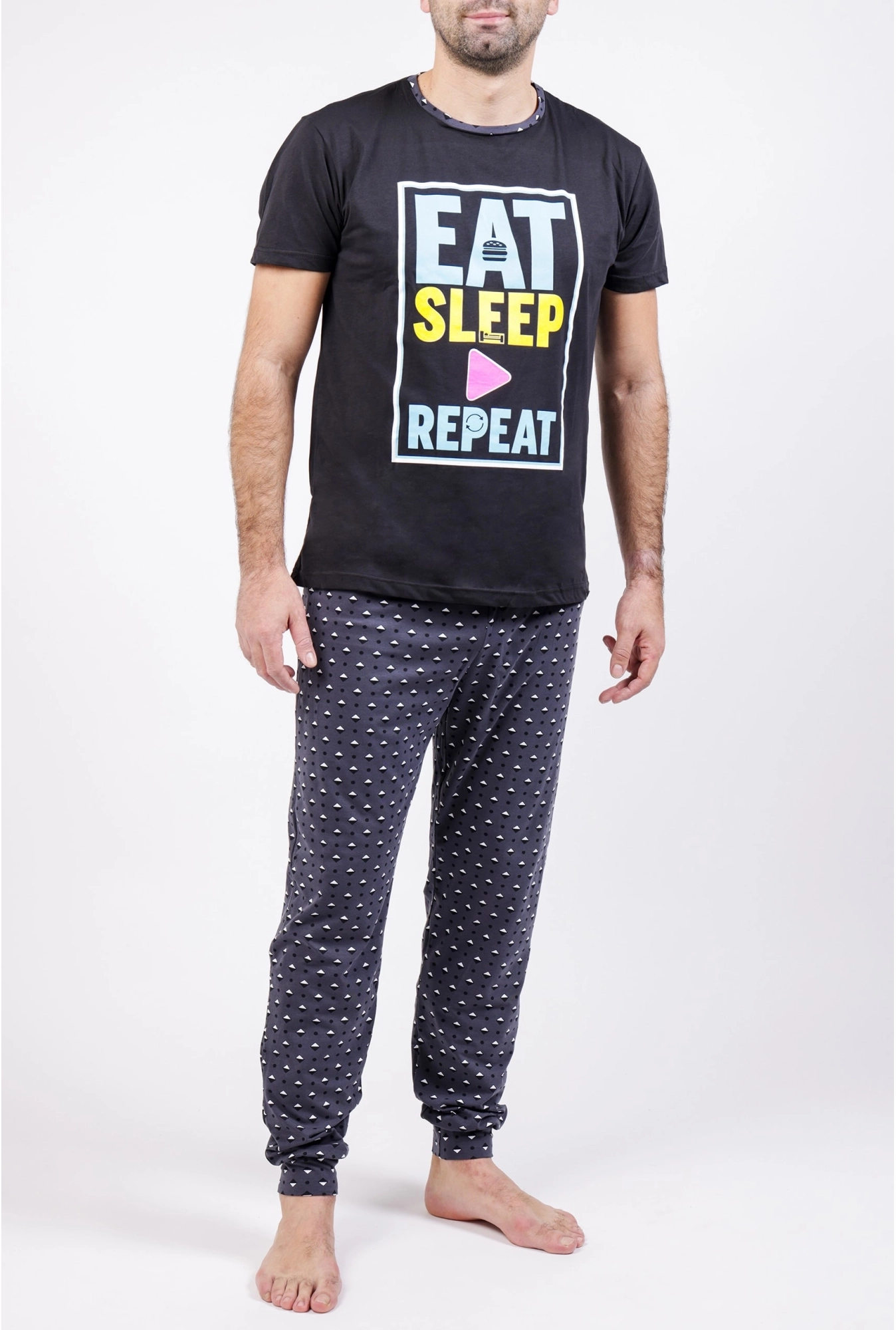 Muška pidžama - Eat sleep repeat