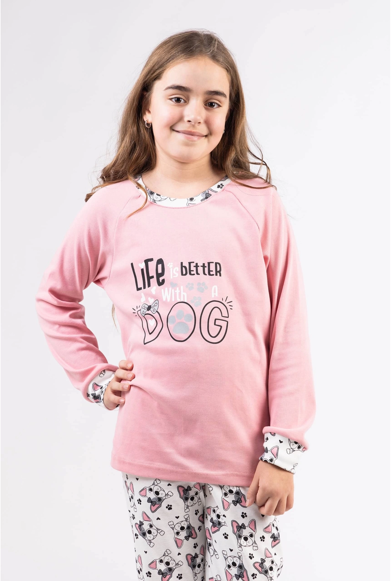 Pidžama za devojčice - Life is better with a dog