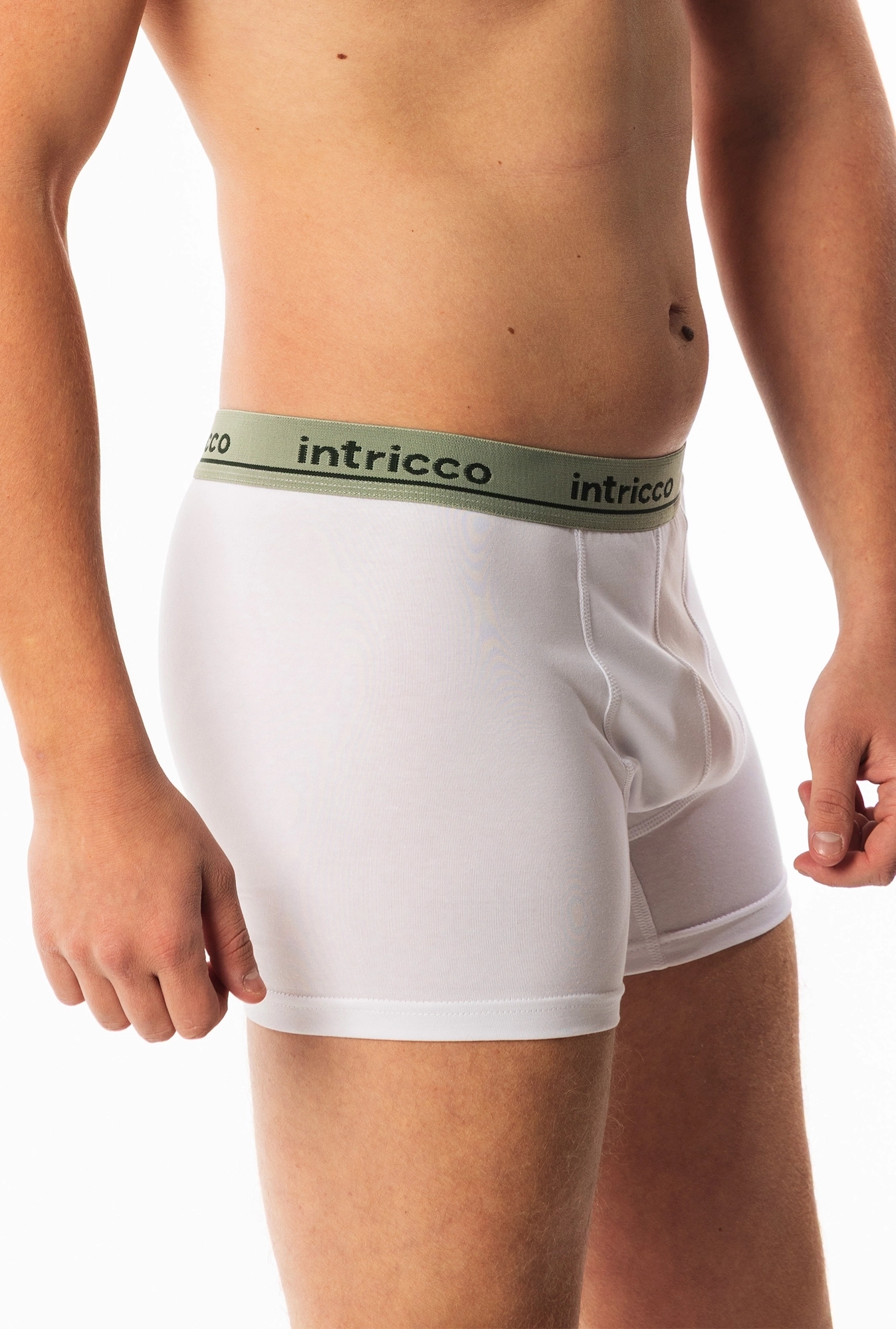 Muške bokserice likra - Bela sa zelenim lastišom