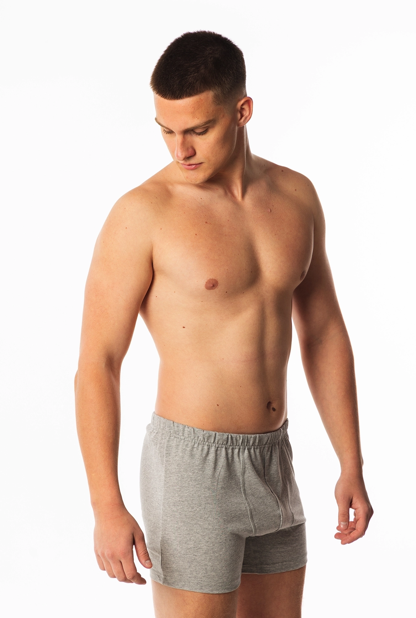 ške bokserice klasičnog kroja - Melanž siva