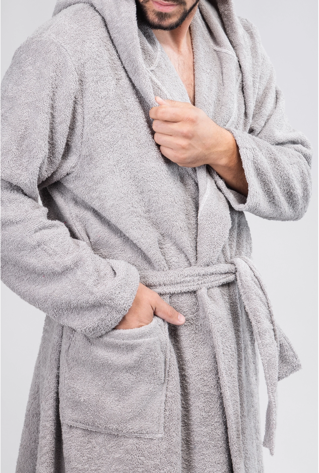 Muški bade mantil - Siva