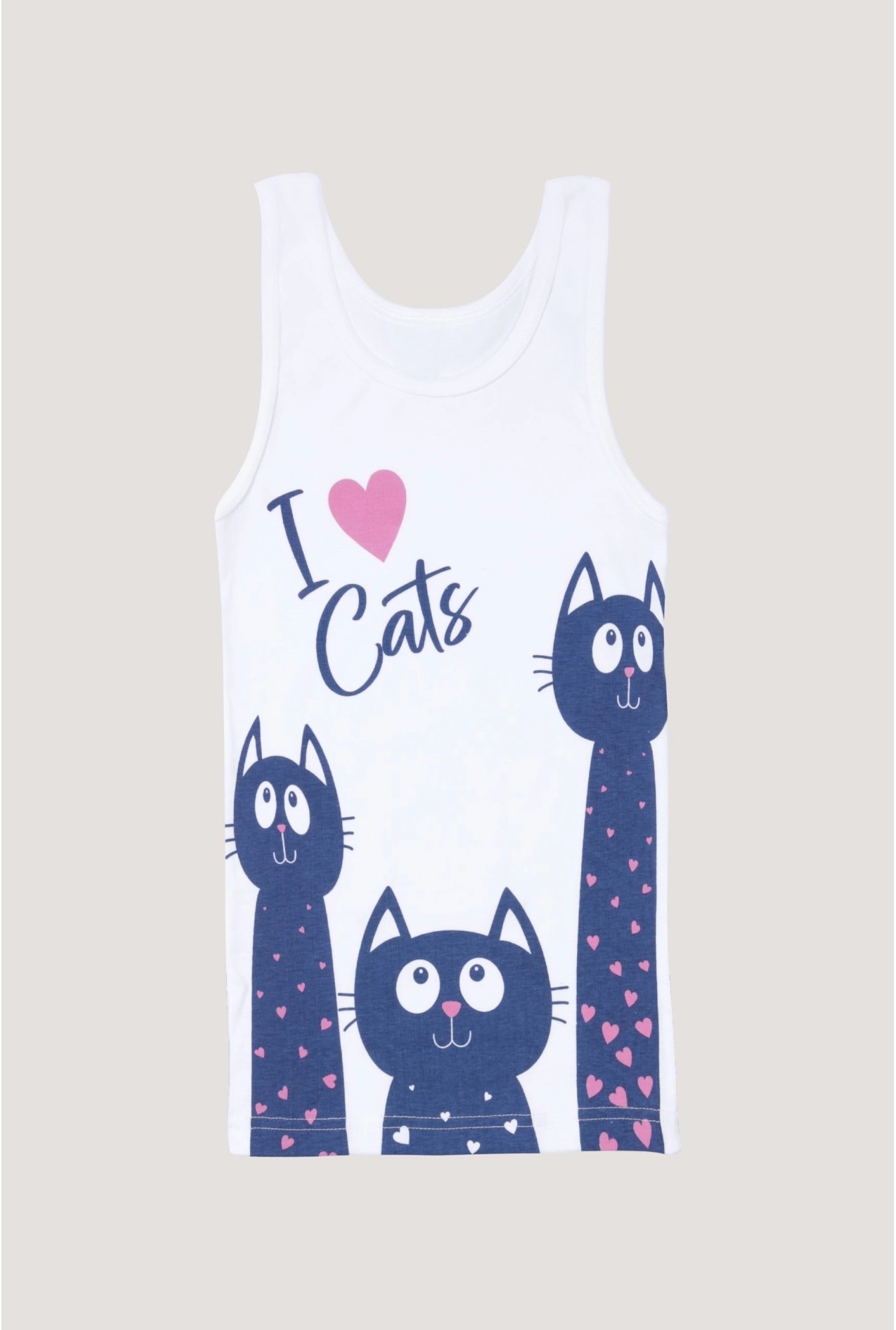 Majica za devojčice atlet - I love cats